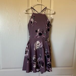 Dry Goods Backless Purple Floral Dress